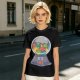 Olive T-Shirt With Cat Gumball Machine Artwork
