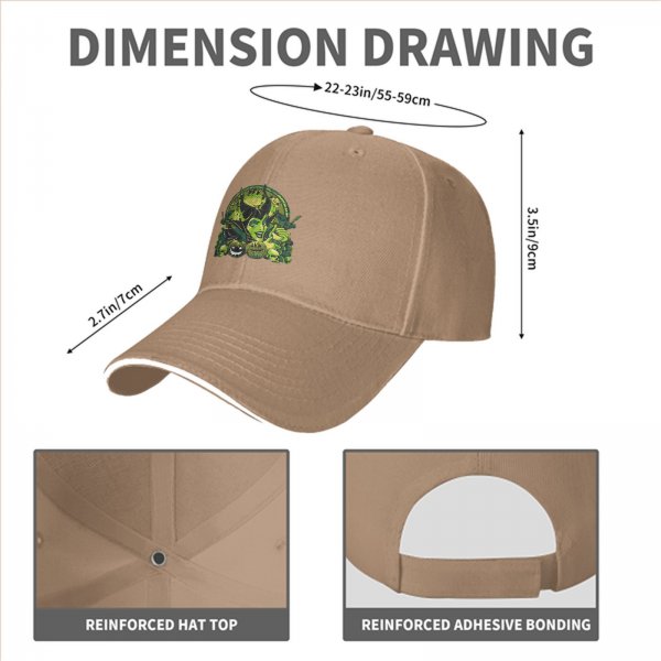 Black Baseball Cap with Maleficent Halloween Themed Print