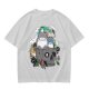 Olive T-shirt with Studio Ghibli Totoro and Spirited Away Characters Print