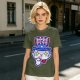 Olive T-Shirt With Patriotic Cat 'I Want You Right Meow' Print