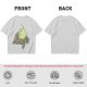 Olive T-shirt with whimsical forest spirit and small animal graphic print