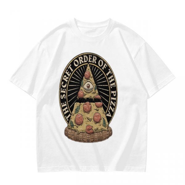 Olive T-Shirt With The Secret Order Of The Pizza All-Seeing Eye Print