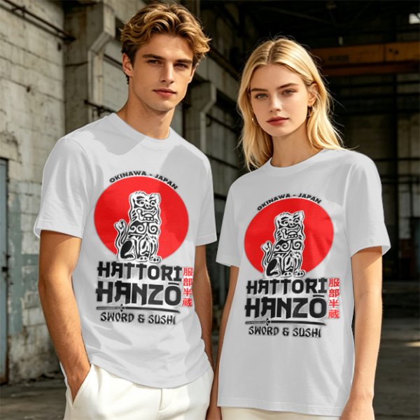 Okinawa Japan Hattori Hanzo Sword and Sushi T-Shirt
