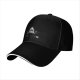 Black baseball cap with shark graphic and 'NO' text print