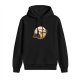 Black Hoodie With Witch Flying On Broom Against Full Moon Art
