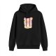 Black Graphic Hoodie with Cute Food Themed Print