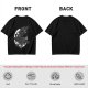 Olive Graphic T-Shirt with Mechanical Raven and Full Moon Print