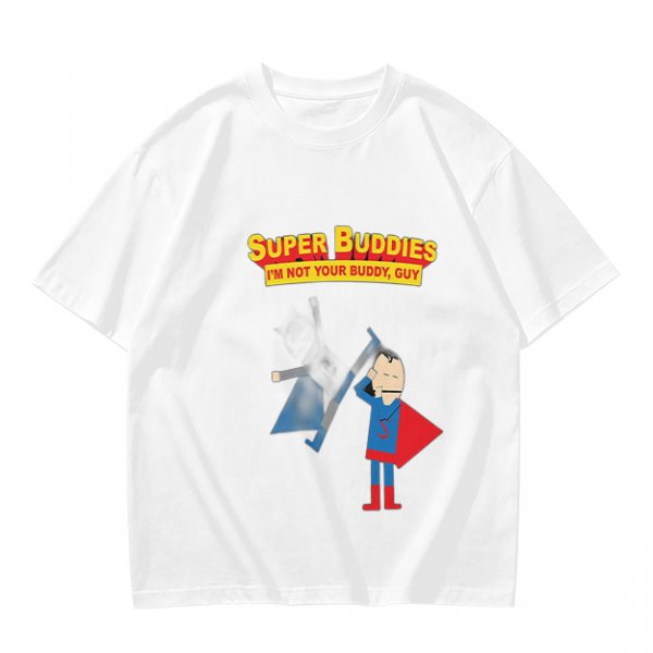 Olive T-Shirt With Super Buddies Superman Parody Print