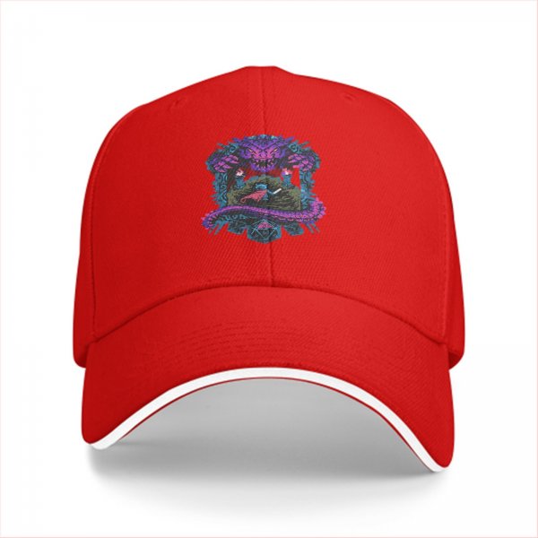 Black Baseball Cap With Fantasy Dragon And Warrior Graphic