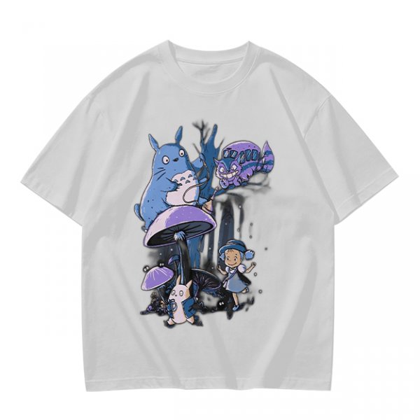 Olive T-Shirt with Whimsical Fantasy Creature and Character Print