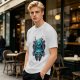 Olive T-Shirt With Octopus Skull Graphic Print