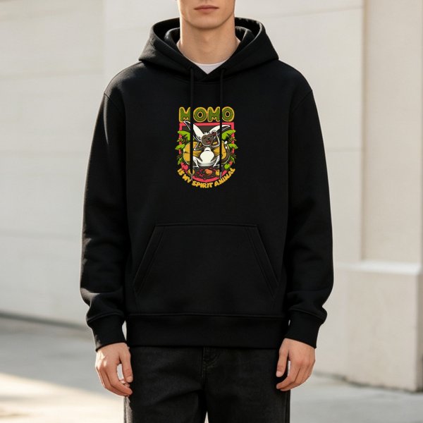 Momo Is My Spirit Animal Avatar Themed Black Hoodie