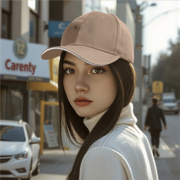 Black Baseball Cap with White Trim Brim