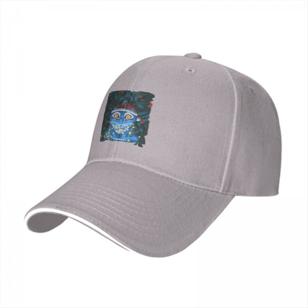 Black Baseball Cap With Christmas Cheshire Cat Print