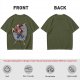 Olive T-Shirt with Monkey D Luffy Breaking Through Brick Wall Art
