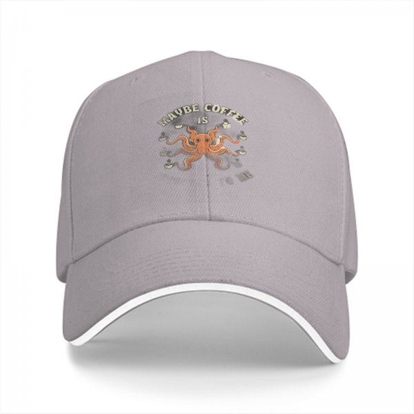 Maybe Coffee Is For Me Octopus Graphic Black Baseball Cap