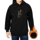Black Hoodie With Skeleton Thinker Graphic Print