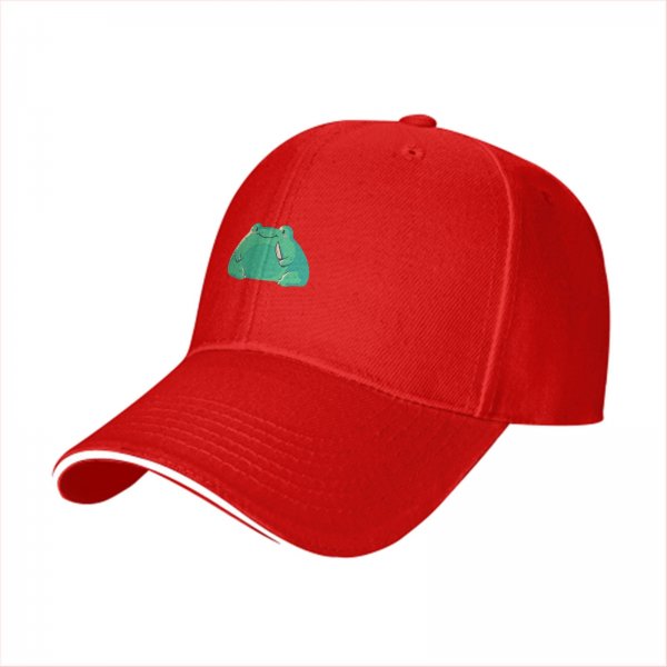 Black Baseball Cap With Cute Green Frog Graphic
