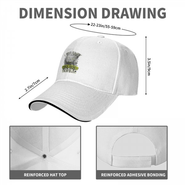 Black baseball cap with funny admitting wrong cat graphic