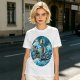Olive T-Shirt With Starry Night Style Sailing Ship Ocean Art