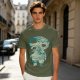 Olive T-Shirt With Fantasy Forest Spirit Graphic Print