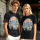 Olive T-shirt with Black Cat Viewing Mount Fuji Sunrise Art