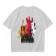 Olive Graphic T-Shirt with King Evolution Character Silhouettes