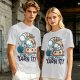 Olive T-shirt with Tangled Orange Cat Yarn It Print