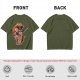 Olive T-shirt with Sushi Dragon Chopstick Art Print