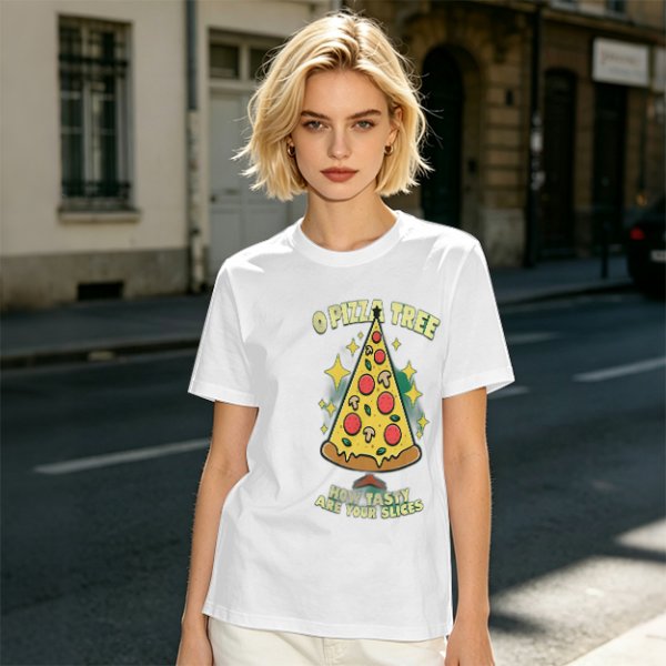 O Pizza Tree How Tasty Are Your Slices Funny Graphic T-Shirt