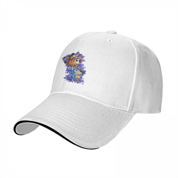 Black Baseball Cap With Cartoon Dog Characters Graphic