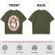 Olive t-shirt with angry chicken holding knife and funny text design