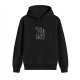 Black Hoodie With Astronaut Cat Rainbow Graphic Print
