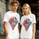 Olive T-Shirt With Skull Ice Cream Cone Graphic