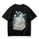 Olive T-Shirt With Stacked Books Teacup Floral Print