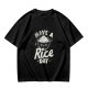 Olive t-shirt with 'Have a Rice Day' and cute rice bowl graphic