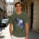 Olive Green Alien Moon Reaching Graphic T-Shirt