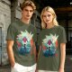 Hunter x Hunter Anime Graphic Tee with Sunset Landscape Art