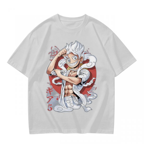 One Piece Gear 5 Luffy Graphic Print Olive T-Shirt