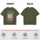 Olive green graphic t-shirt with 90s nostalgic print