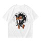 Olive t-shirt with retro coffee pot cartoon and Good Morning text