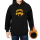 Black hoodie with Sloths Gym sloth lifting barbell graphic