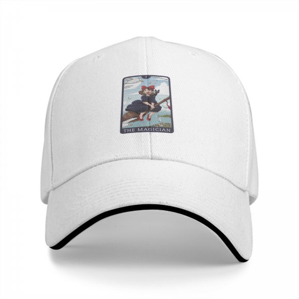 Black baseball cap with Kiki's Delivery Service The Magician tarot print