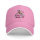 Black baseball cap with a bag of cute pink Kirby characters print