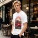 Olive T-Shirt With Red Convertible Car, Rainbow And People Graphic