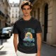 Olive Summer Umbrella Graphic T-Shirt with Retro Beach Illustration