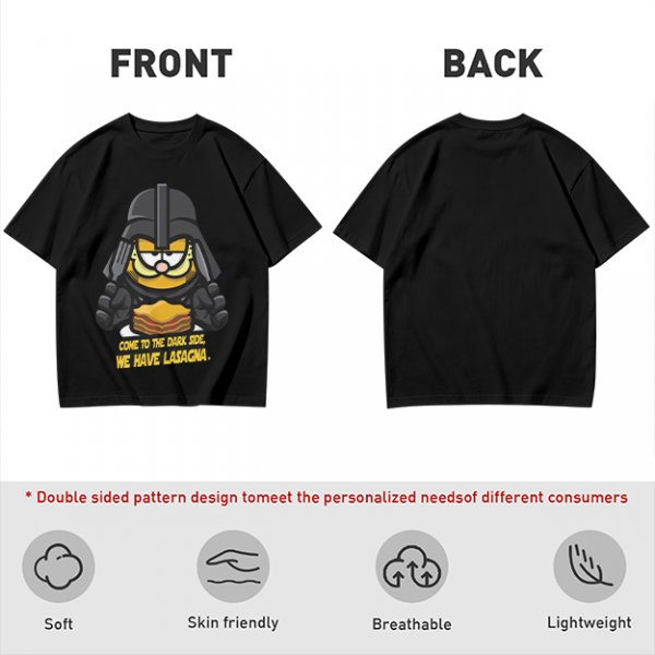 Garfield Darth Vader T-Shirt Come To The Dark Side We Have Lasagna