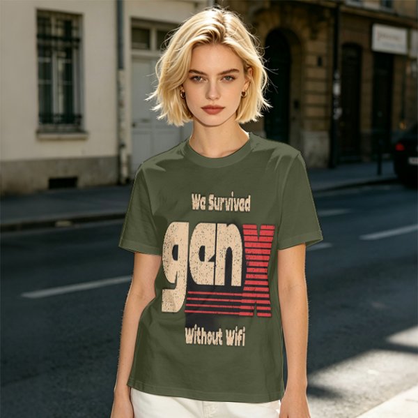 Gen X We Survived Without Wifi Graphic T-Shirt