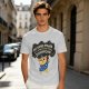 Olive T-shirt with Wizard Cat 'My Super Power Is To Make Stupid People Disappear' Print