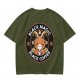 Olive t-shirt with black magic black coffee goat graphic print